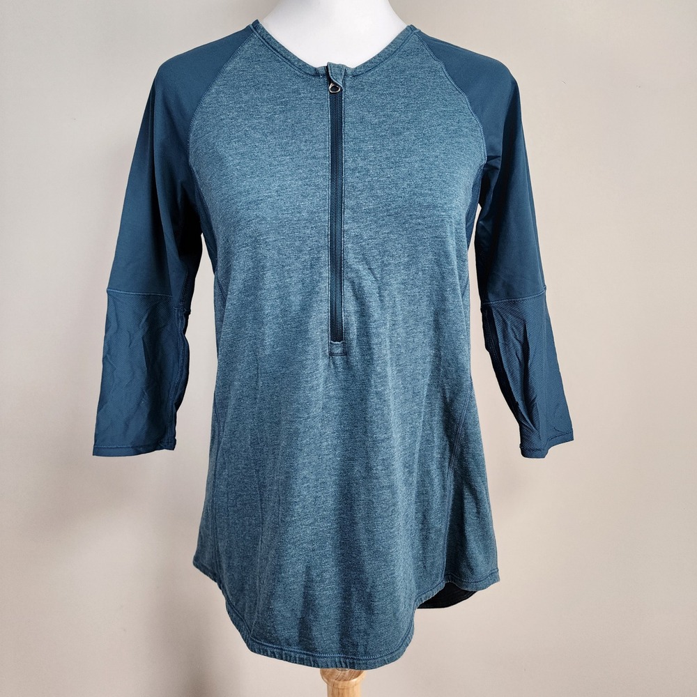 Lululemon Run Swiftly Tech 3/4 Sleeve Womens 8 Blue Half Zip Athletic Yoga Top